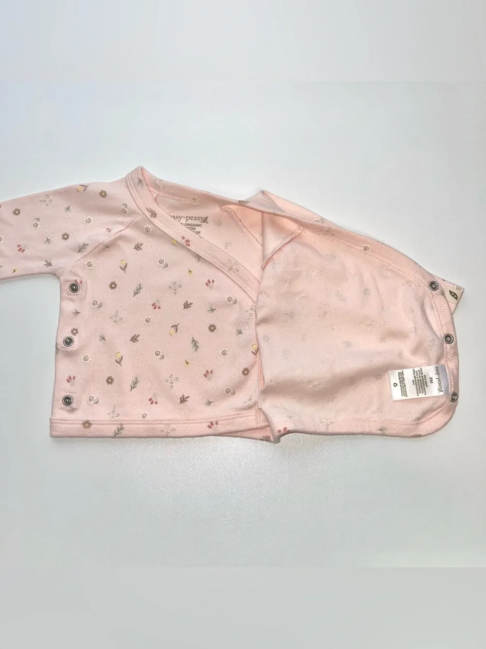 Easy-Peasy Organic Cotton 3-Piece Set Floral Printed Pink Baby Girl’s 3 Months